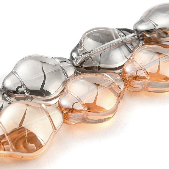 Electroplate transparentes cuentas de vidrio hebras, lustre de la perla chapado, linterna