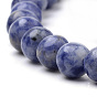 Нити бусины из натуральной бразильской голубой яшмы, круглые