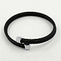 Trendy 304 Stainless Steel Torque Bangles, 304 Stainless Steel Rope Bangles, with Metal Findings, 51mm