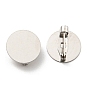 201 Stainless Steel Tray Brooch, Flat Round Pad Setting