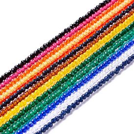 Transparent Glass Beads Strands, Faceted, Round