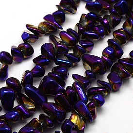 Electroplate Natural Quartz Crystal Chip Beads Strands, 9~23x5~11x3~8mm, Hole: 1mm, about 62pcs/strand, 15.74 inch
