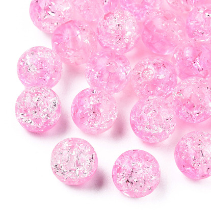 Transparent Crackle Acrylic Beads, Round