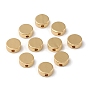 Rack Plating Brass Beads, Flat Round, Cadmium Free & Lead Free, Long-Lasting Plated