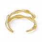 Ion Plating(IP) 304 Stainless Steel Cuff Ring for Women, Double Layer Bamboo Joint Open Rings