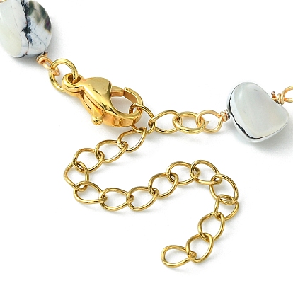 Bracelets pour enfants, chaînes de perles, pépites de coquillages naturels, 304 bijoux en acier inoxydable