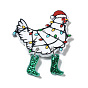 Printed Acrylic Pendants, for Christmas, Rooster Charm
