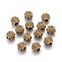 Tibetan Style European Beads, Large Hole Beads, Lead Free and Cadmium Free, Flower, 10x10x6mm, Hole: 4mm