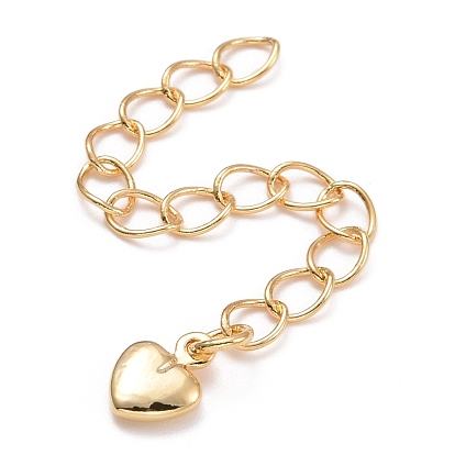 Brass Chains Extender, with Heart Charms