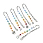 Marque-pages en alliage de style tibétain, marque-page pendentif en perles de verre chakra, tournesol/trèfle/éléphant