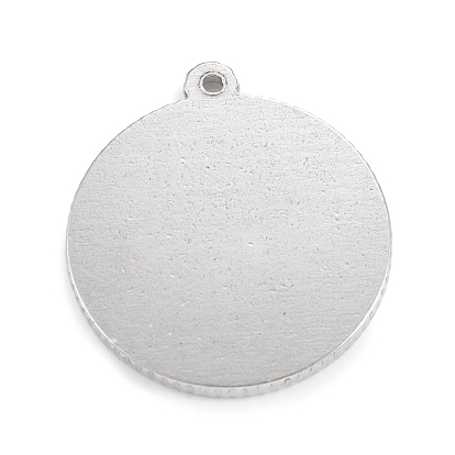 304 Stainless Steel Pendant Cabochon Settings, Flat Round Links