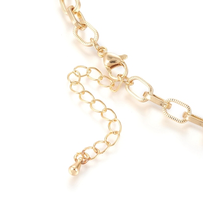 Латунные кабельные цепи ожерелья, с прозрачными фианитами и застежками из лобстера, , долговечный