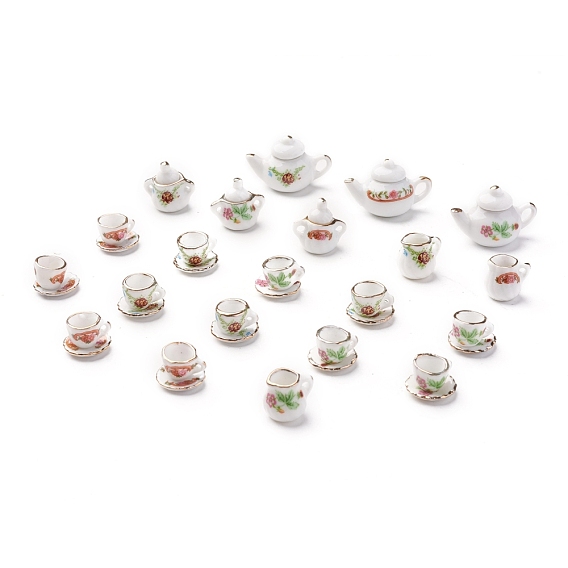 Juegos de té de porcelana, la decoración del hogar, tetera y taza de té y platillo