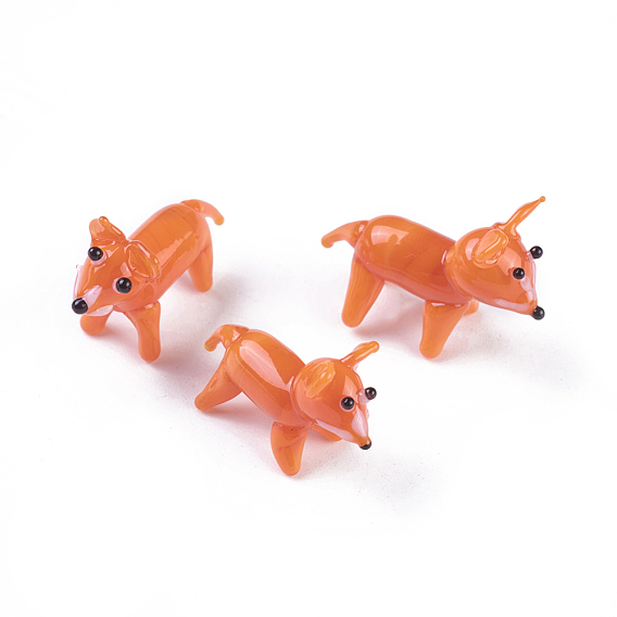 Adornos artesanales para exhibir cachorros de murano, 3 d perro de dibujos animados