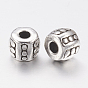 Tibetan Style Spacer Beads, Cadmium Free & Lead Free, Barrel, 6mm in diameter, 5mm thick, hole: 2.5mm