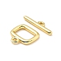 Brass Toggle Clasps, Rectangle, Cadmium Free & Lead Free, Long-Lasting Plated