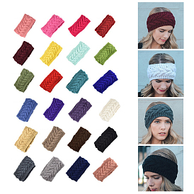 Bandeaux chauffants en fibres de polyacrylonitrile, bandeau de tête en tricot torsadé épais et doux pour les femmes