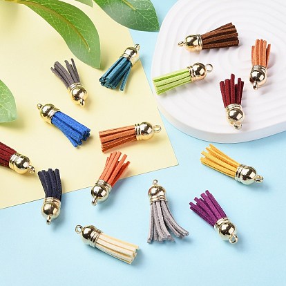 Faux Suede Tassel Pendant Decorations, with CCB Plastic Cord Ends