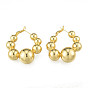 Brass Round Ball Wrap Hoop Earrings for Women, Nickel Free