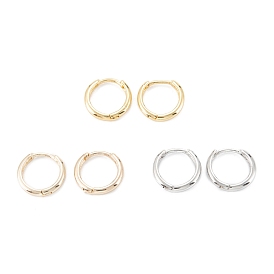 Brass Huggie Hoop Earrings, Ring