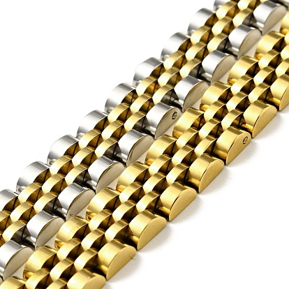 Chapado iónico (ip) 304 pulsera de cadena de eslabones gruesos de acero inoxidable, pulsera de cadena de banda de reloj para hombres mujeres