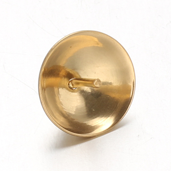 Placage ionique (ip) 304 pendentifs de goupille de goupille de perle de tasse d'acier inoxydable, pour la moitié de perles percées