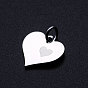 Valentine's day 201 breloques en acier inoxydable, avec des anneaux de saut, cœur