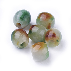 Natural Myanmar Jade/Burmese Jade Beads, Dyed, Barrel