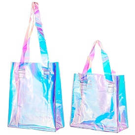 PVC Laser Transparent Bag, Tote Bag, for Gift or Present Packaging, Square