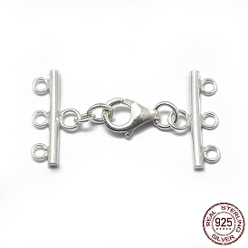 925 Sterling Silver Lobster Claw Clasps, with Cord Ends, with 925 Stamp