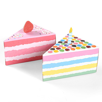 Trangle Cake Paper Candy Boxes, Gift Cookies Bags, for Birthday Party