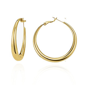 Metallic Circle Hoop Earrings - Chic, Elegant, Sophisticated, Minimalist, Trendy.