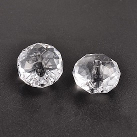 Perles acryliques transparentes, rondelle, 20x14mm, trou: 3 mm, environ 128 pcs / 500 g