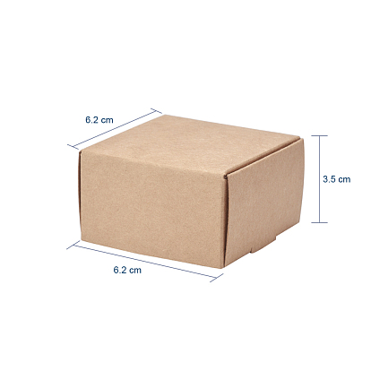 Boîte de papier kraft, boîte pliante, carrée