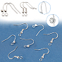 PandaHall Elite 40Pcs 2 Style Brass Earring Hooks, with Rhinestone Tray, Earring Making Accessories