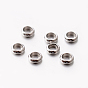 Rondelle 201 Acier inoxydable perles d'espacement, 4x1.5mm, Trou: 2.5mm