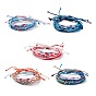 4 шт. 4 набор браслетов из сплава и стеклянных плетеных бусин, регулируемые браслеты из вощеного полиэфирного шнура для женщин