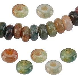 SUNNYCLUE Natural Gemstone European Beads, Large Hole Hole Beads, Rondelle