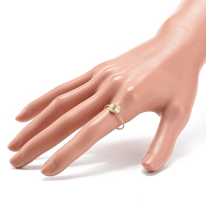 Anillo de dedo de vórtice con envoltura de alambre de cobre para mujer