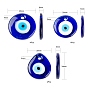 12Pcs 3 Style Handmade Lampwork Evil Eye Pendants, Flat Teardrop & Flat Round