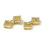 Rack Plating Brass Micro Pave Clear Cubic Zirconia Fold Over Clasps, Rhombus