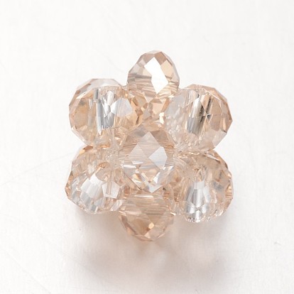 Perles tissées en verre galvanisé, perles de cluster, 15mm
