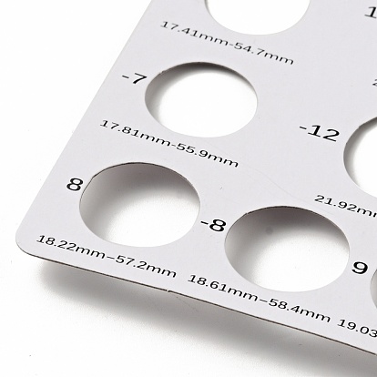 Tarjetas de papel para medir el anillo del dedo, nos tarjeta de tamaño de anillo, Rectángulo