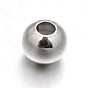 303 rondes perles d'espacement en acier inoxydable, 4mm, Trou: 1.5mm