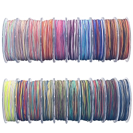 Fil de nylon de couleur dégradée, corde à nouer chinoise, segment teint, pour la fabrication de collier de bracelet