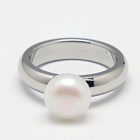 316 l anneaux chirurgicaux en acier inoxydable, avec perles d'eau douce de perles