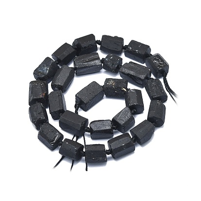 Perlas naturales turmalina negro hebras, facetados, columna