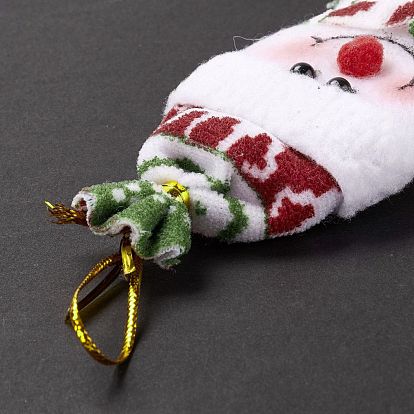Decoraciones colgantes de navidad de tela no tejida, Con ojos de plástico, muñeco de nieve