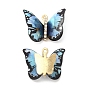 Pendentifs en résine transparente, Breloques papillon avec des strass en cristal en alliage plaqué or