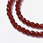 Natural Blue Agate Beads Strands, Faceted, Round